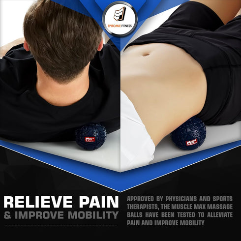 Epitomie Fitness Muscle Max Massage Ball - Therapy Ball for Trigger Point Massage - Deep Tissue Massager for Myofascial