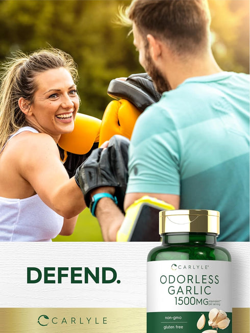 Carlyle Odorless Garlic Softgels 1500mg - 250 Count, Non-GMO, Gluten Free Extract Supplement