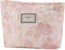 Flower Makeup Bag, Large Floral Travel Cosmetic Pouch for Women, Zipper Organizer Bag (Embossed Pink Aesthetic)