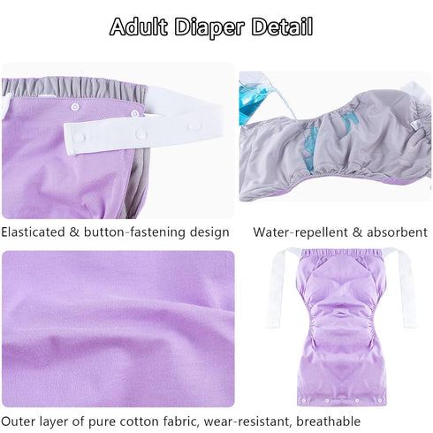 ZSVUCWPYO Adult Diapers for Women,Adult Cloth Diaper Washable Waterproof Care Incontinence Diapers Leakproof Panties
