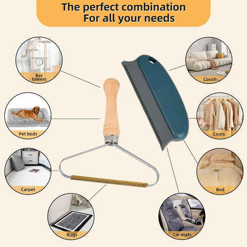 Pet Hair Remover, Deep Cleaning Dog Cat Hair Remover, Lint Cleaner Pro, Fur Removal Tool, Portable Carpet Scraper Rake, Fuzz Hairball Shaver Brush for Carpet, Car Mat, Couch, Pet Bed, Furniture, Rug