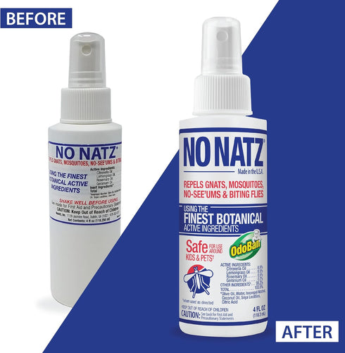 No Natz Botanical Bug Repellent, 2 Ounce Spray Bottle, 3-Pack, Effective for Gnat, Mosquito, Biting Flies, DEET-Free