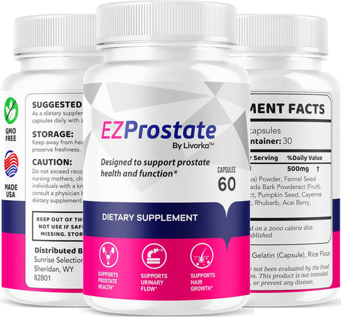LIVORKA (2 Pack) 120 2 EZ Prostate Supplement, EZ Prostate Capsules, EZ Prostate Pills, EZ Prostate, EZ Prostate Pills