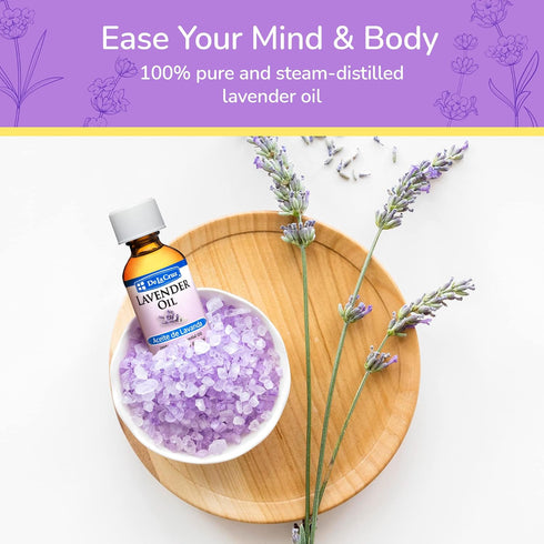 De La Cruz Lavender Essential Oil, 100% Pure Steam-Distilled Lavender Oil for Aromatherapy, 2 Fl Oz (Pack of 1)