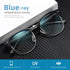 Vintage Half Frame Blue Light Blocking Glasses - UV Clear Lens