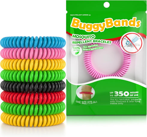 24 Pack Mosquito Repellent Bracelets, Individually Wrapped DEET Free Natural Waterproof Wristbands