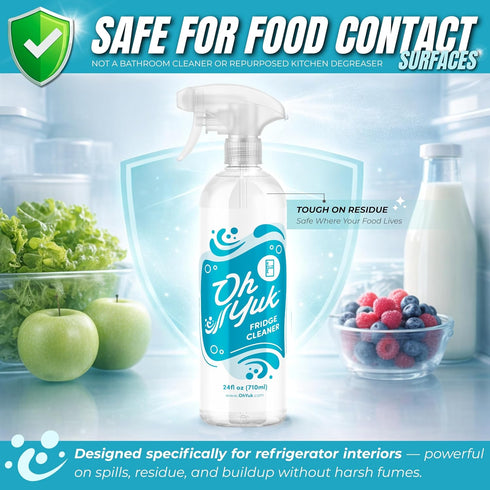 Oh Yuk Fridge Cleaner Cleans Inside Refrigerator for Spotless, Food-Contact Safe Surfaces | Biodegradable, Vegan