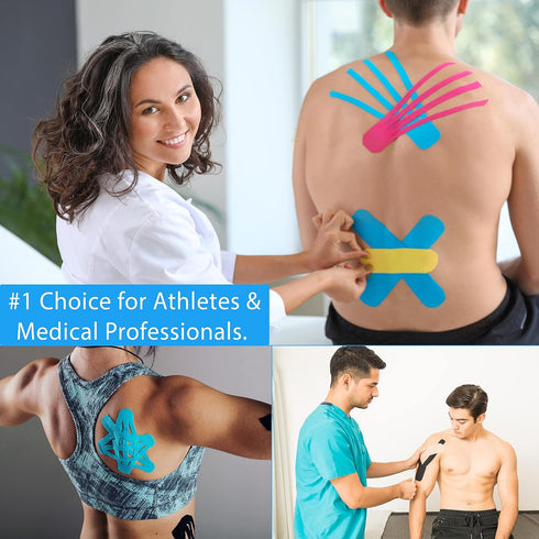 Kinesiology Tape Extra Wide 4" x 16.4' Roll, Supports Athletic Performance, Easy to Apply, Latex-Free, Waterproof