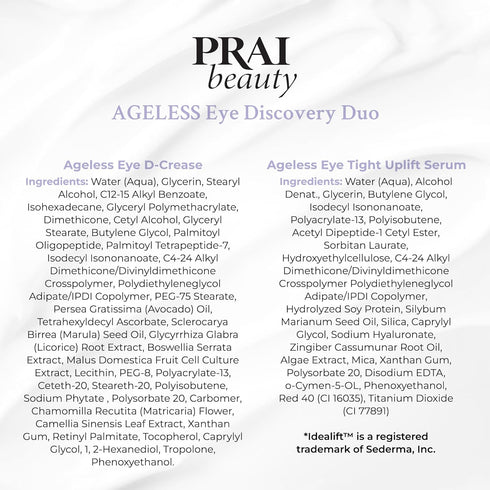 PRAI Beauty Ageless Hydrating and Anti-Aging Eye D-Crease and Eye Tight Uplift Serum
