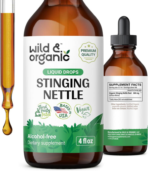Stinging Nettle Root Tincture - Alcohol-Free Urinary Tract Support w/Organic Stinging Nettle - 4 oz