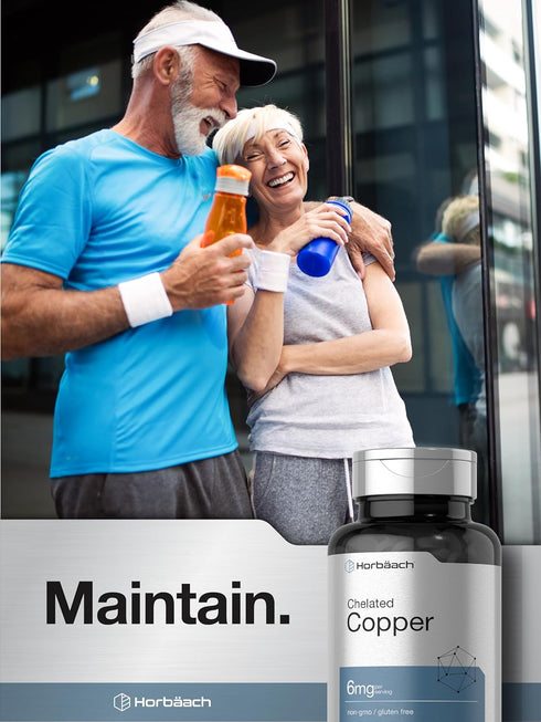 Horbaeach Chelated Copper Supplement 6mg | 300 Tablets | Vegetarian, Non-GMO, Gluten Free
