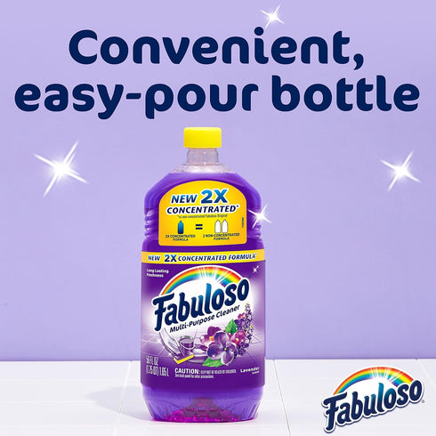 Fabuloso Multi-Purpose Cleaner, 2x Concentrated Lavender, 56 fl oz (Pack of 6)