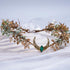 MOSTORY Gold Flower Moon Headpiece, Handmade Fairy Floral Crown Woodland Elf Headband for Cosplay