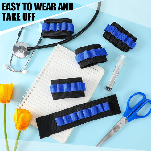 6 Pack Phlebotomy Tube Holder Wristband, Blood Draw Tube Bracelet Strap for 8 Phlebotomy Tubes