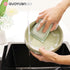 Pans-Green,6 Pack Bamboo Kitchen Sponges Heavy Duty Natural Cleaning Sponges Non-Scratch Dish Sponge for Dishes, Pots