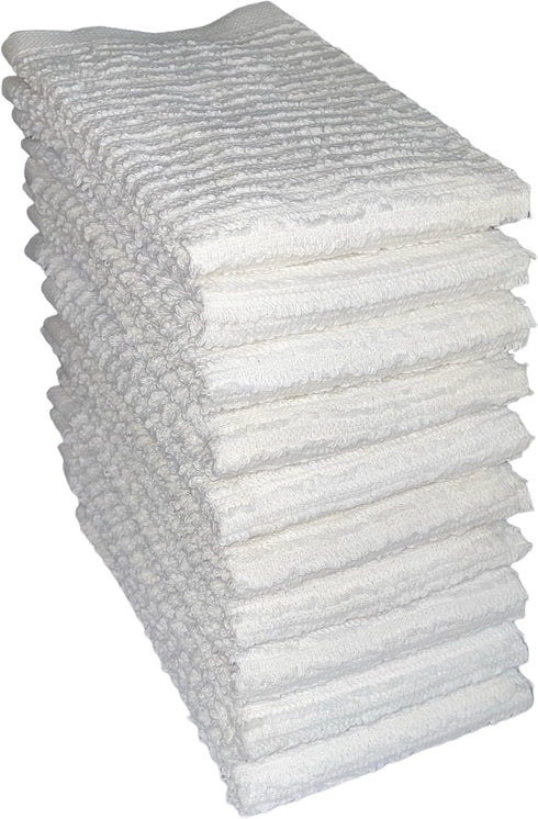 10 Pack, 100% Cotton Bar Mop Kitchen Cleaning Dish Cloth, Super Absorbent, Multi-Purpose (12x12 inch)