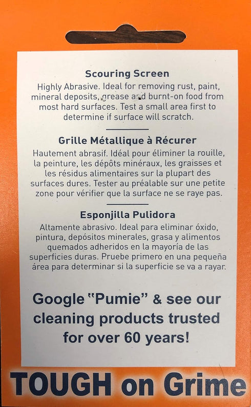 Pumie Flexible Scrubbing Screen for Household Cleaning, Abrasive Grit Screen for Grills, 5.5" x 4"