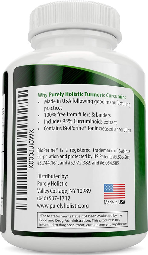 Turmeric Curcumin with BioPerine - 120 Vegan Capsules, 700mg Turmeric per Capsule with Black Pepper Extract