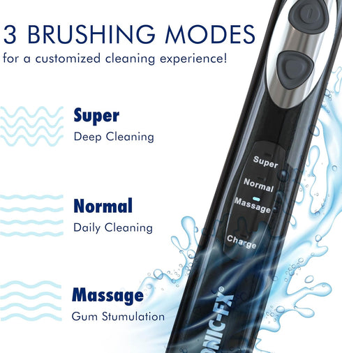 Solo Electric Toothbrush - 3 Brushing Modes, 2 Tooth Brush Heads, Rechargeable with Intelligent Auto-Timer