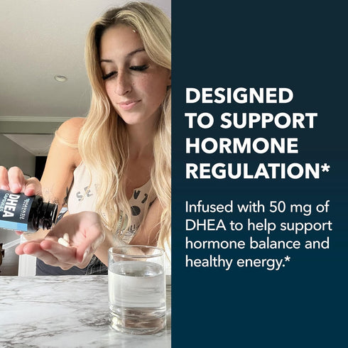 DHEA Supplement for Women and Men | 60 Non-GMO, Vegan Capsules | 50mg | Supports Balanced Hormone Levels