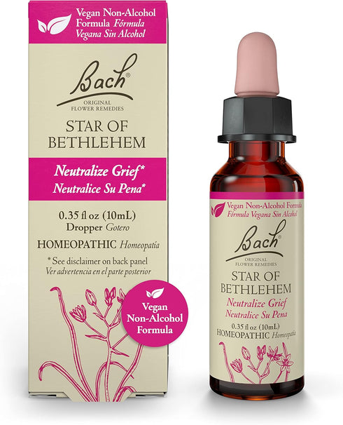 Bach Original Flower Remedies, Star of Bethlehem for Grief and Shock, Natural Homeopathic Flower Essence, Vegan, 10mL