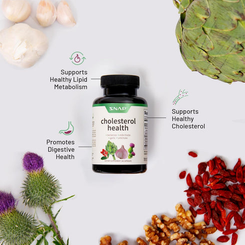 Snap Supplements Cholesterol Health - 60 Capsules, Support Healthy Cholesterol Levels and Heart Health