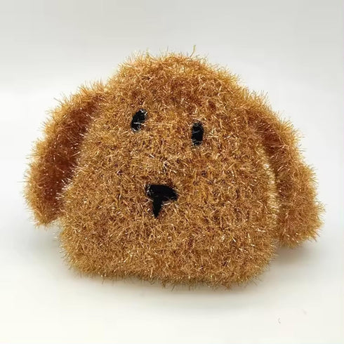 Doggy Dishy Kitchen Scrubber, Dish Sponge and Cleaning Tool (1, Brown)