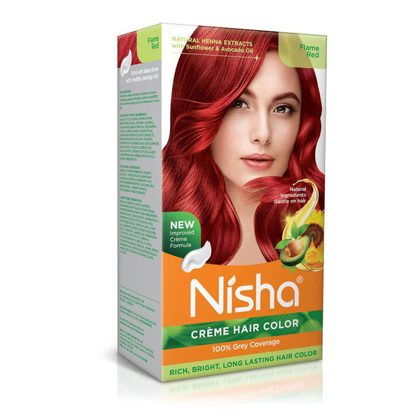 Nisha Cream Hair Color (150 ml) Flame Red Pack of 1