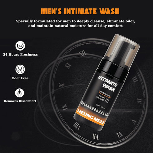 Pack 2 6.67 oz 2 Set Intimate Wash for Men Combo of | Foaming Cleanser with Green Tea & Orange Oil | pH Balanced |