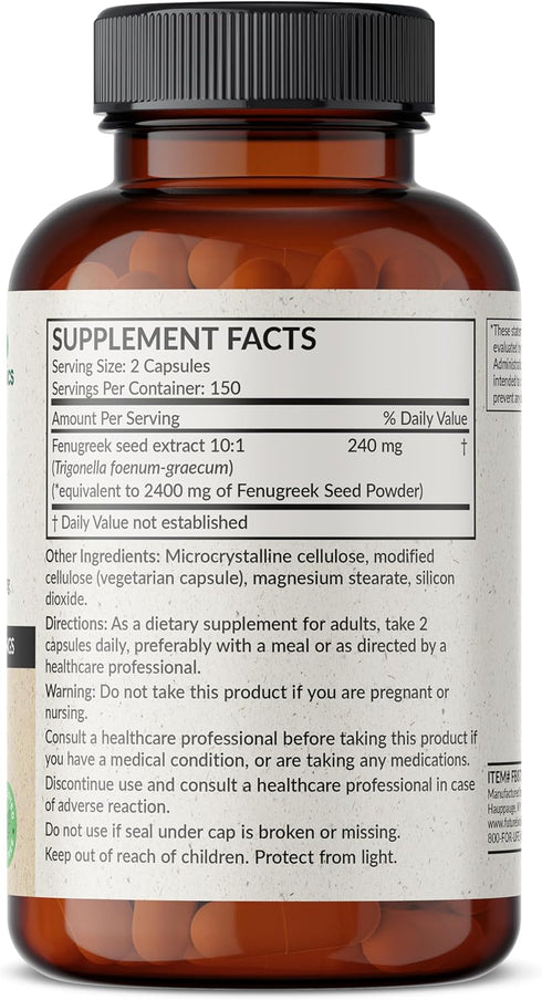 Futurebiotics Fenugreek Extra Strength 2400 MG Supports Overall Good Health & Well-being, Non-GMO, 300 Vegetarian Capsules