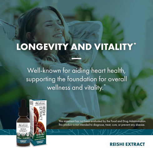 Immune 1 oz (30 Host Defense Reishi Extract - Heart & Health Support Supplement - Mushroom Supplement to Support Energy
