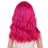 Kids Hot Pink Mixed Purple Wig, Short Wavy Curly Wig for Girls with Air Bangs