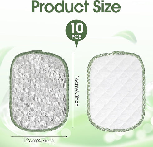 Larrel 10PCS Double Side Non Scratch Wire Dishcloths, Reusable Wire Dish Cloth, Multipurpose Metal Dishwashing Rags