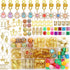 NAISKA 148Pcs Gold Hair Jewelry for Braids, Colorful Crystal Stone Dreadlocks Accessories for Women and Girls