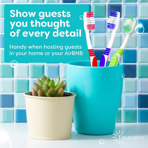 Toothbrushes Bulk Individually Wrapped - 55 Pack, Medium Bristles, Multi-Colored Toothbrushes for Adults and Kids