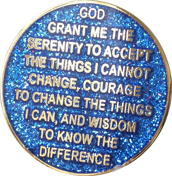 1 Year AA Medallion Reflex Blue Glitter Gold Plated Color Chip for Collectors