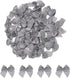 MECCANIXITY 50Pcs Mini Satin Ribbon Bow, 1" Mini Fabric Flower Bows for Craft DIY Sewing Wedding Birthday Party (Grey)