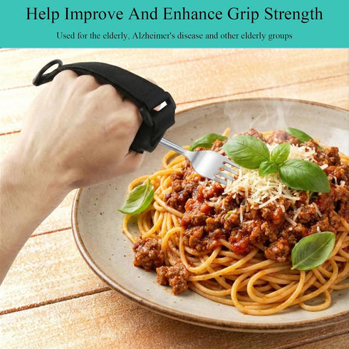 SHFGYG 2 PCS Universal Cuff,Universal Hand Strap for Holding Utensils,Adjustable Spoon Fork Holder Strap, Useful