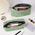 MAGEFY Makeup Bag, 2 PCS Corduroy Makeup Bag for Purse, Cute Travel Cosmetic Pouch for Women and Essentials