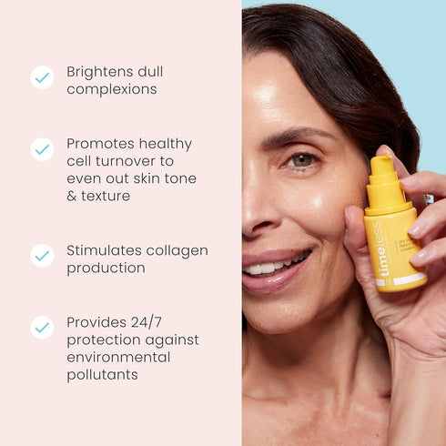 Timeless Skin Care Vitamin C Serum, 20% Vitamin C with Vitamin E & Ferulic Acid, Fragrance-Free, 1 oz