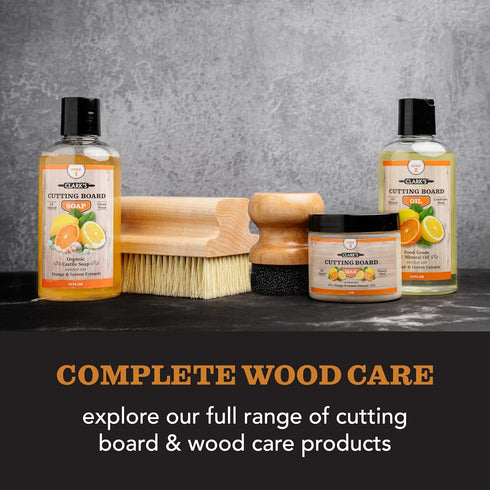 CLARK'S Food Grade Mineral Oil & Wax Applicator for Wood Cutting Boards, Butcher Blocks, USA Maple