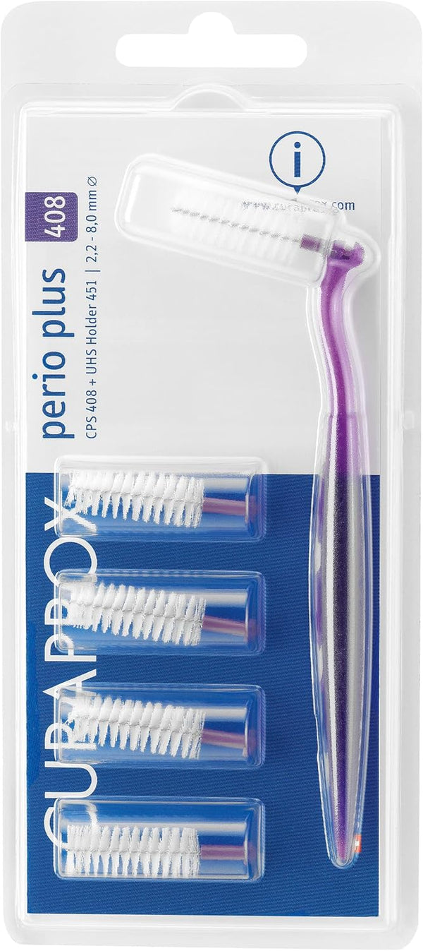 Curaprox CPS 408 Perio Plus with 5 CPS 408 + UHS 451 Deep Violet Holder