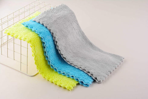 Ultra Soft Edgeless Microfiber Cleaning Towel, Pack of 12, All-Purpose 12' x 12' Super Absorbent Towels