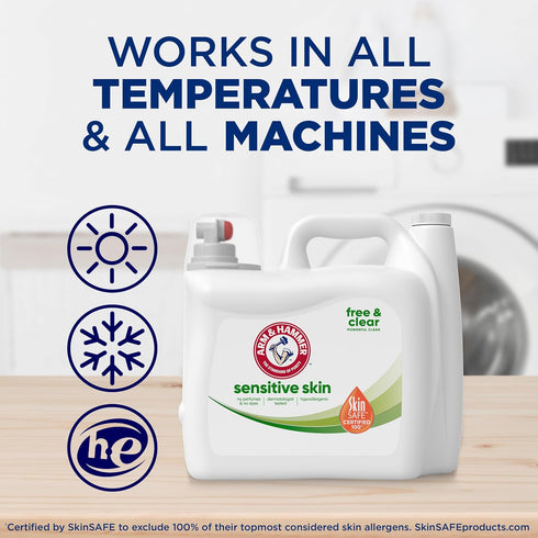 HAMMER 170 170 oz ARM & Sensitive Skin Free Clear, Loads Liquid Laundry Detergent, Fl