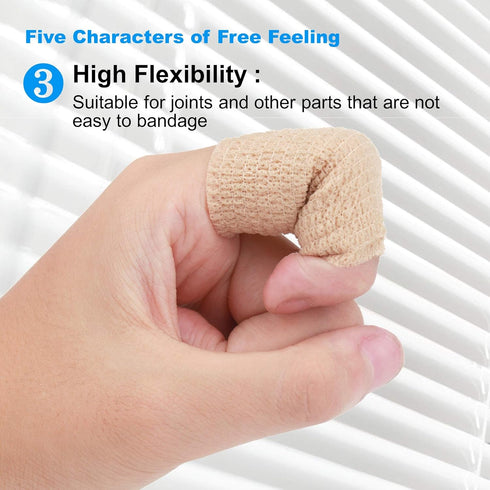 Cohesive Bandage Wrap, Self Adhesive Medical Tape, Vet Wrap, Athletic Elastic Stretch Band for Sport Injury & Wound