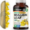 BIO KRAUTER Mullein Capsules for Lung Detox 1200 mg - 250 Count - Vegan Mullein Leaf Capsules for Respiratory Support -
