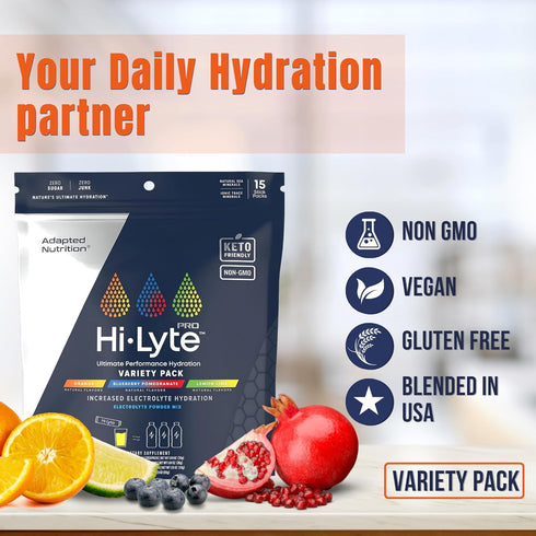 Hi-Lyte Pro Hydration Packets | 15 Individual Drink Packets | Variety Pack Flavored Electrolyte Powder | Sugar-Free,
