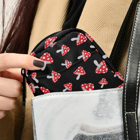 Ollabaky 7 Cute Mushroom Pill Case, Portable Weekly Pill Box Bag Container Days Pill Organizer Vitamin Supplement