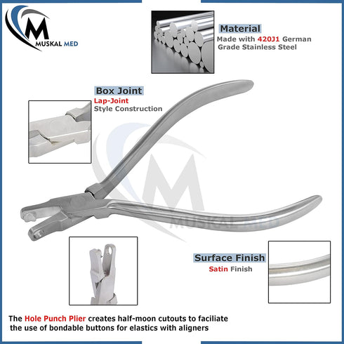 Orthodontic Dental Hole Punch Pliers Thermal Forming Retainer Clear Aligner Braces Plier