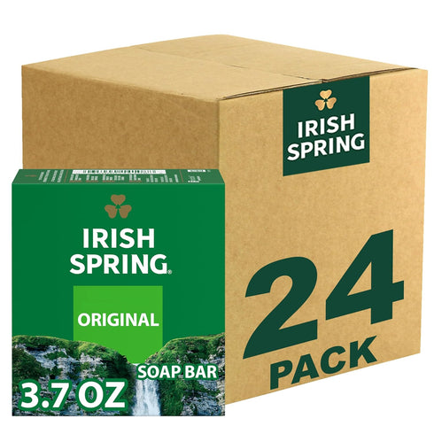 Irish Spring Bar Soap for Men, Original Clean, 3.7 Ounce - 3 Count (Pack of 8), Mild for Skin, Recyclable Carton
